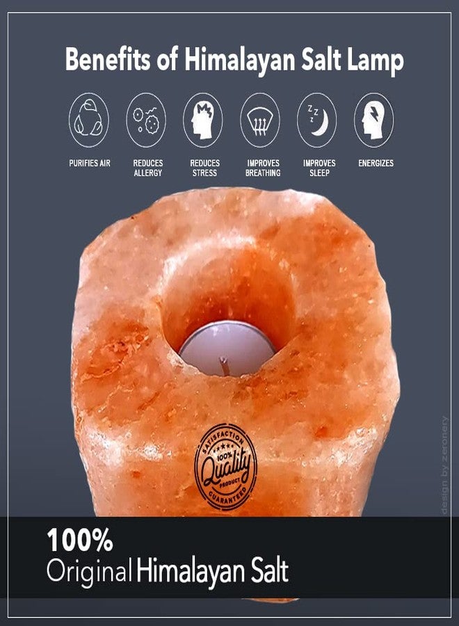 108 ELEMENTS Hand Carved Hand Made Himalayan Salt Candle Holders with Healing Properties, Purification, Spirituality, Feng Shui, Prosperity Harmony Wellness Natural Healing Ideal for Home Décor - Image 4